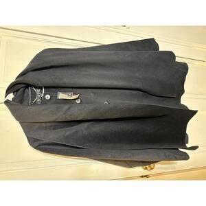 J Crew XL black scarf coat jacket with built in scarf NWT